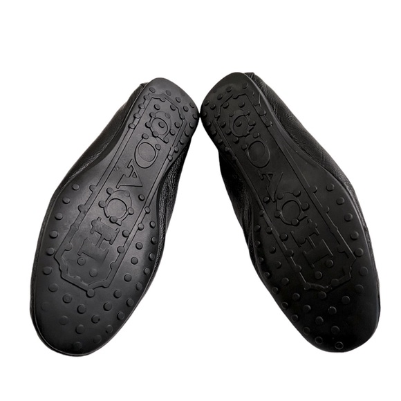 Coach Fredrica Pebble Grain Leather Loafer Flats Size 37.5 - Picture 7 of 12